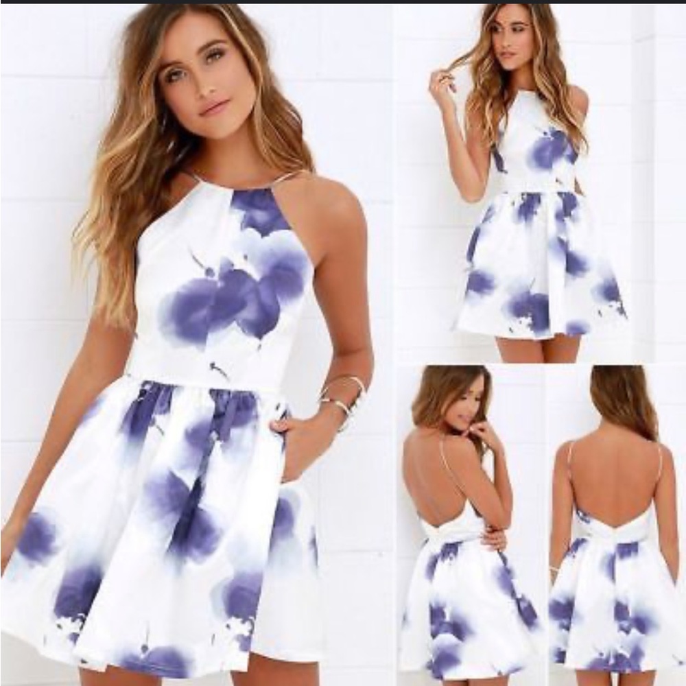 Backless Floral Dress